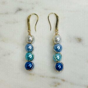 øreringe blå perler (1)