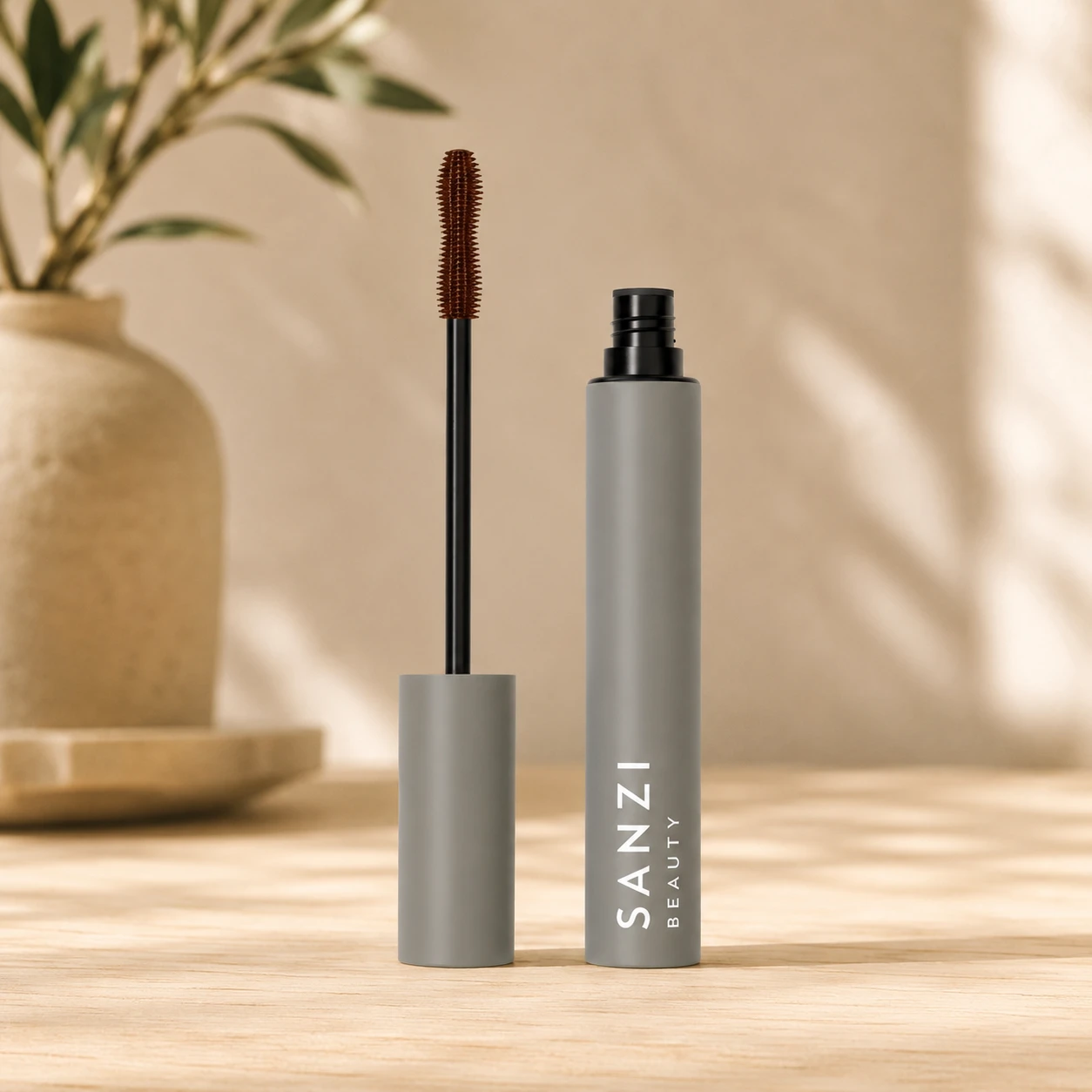 Sanzi Beauty MASCARA VOLUME & CURL (brown) med SERUM